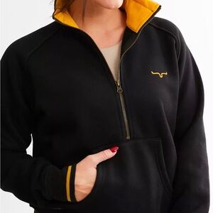 Black and Yellow Half-Zip Women's Kimes ranch jacket/ pullover